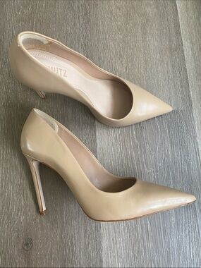 Schutz Nude Beige Pointed-Toe Stiletto Pumps